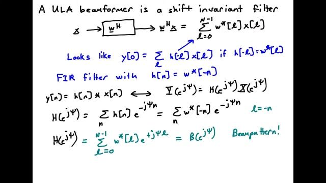 Analogy between discrete time LTI filtering and beamforming смотреть онлайн
