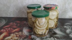 Маринованные кабачки с зернами горчицы в банках на зиму