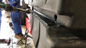 Ремонт пластикового топливного бака от комбайна Claas Lexion, дали 25 лет гарантии.