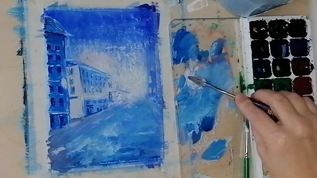 Полный видео урок без сокращений Живопись Акварель плюс гуашь Рисуем с Любовью