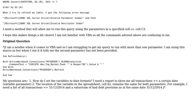 Executing SQL Stored Procedure through Excel (VBA) with multiple parameters смотреть онлайн