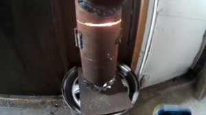 Печка в гараж из двух труб Часть вторая модернизированная ( на отработке)