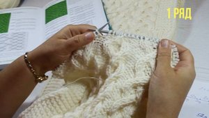 Шарф с аранскими косами. Вяжем теплый шарф на зиму. We knit a warm scarf for the winter.