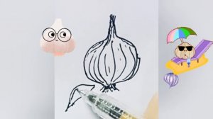 How to Draw Garlic for Kids with The Farmer in the Dell Song