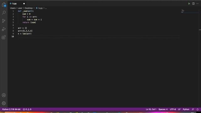 Find the Sum of array using python || Python program to find the sum of array.