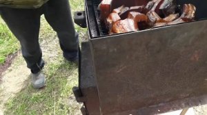 Рецепт! Коптим  грудинку и сало горячим способом. Наш способ!??