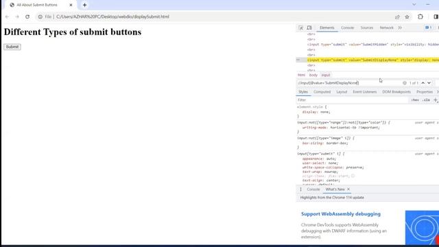 CSS Tutorial: display:none, visibility:hidden, disabled, element within element
