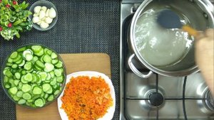 Огурцы в острой заливке.  Салат "Шантане" на зиму. Cucumbers in spicy sauce for the winter.