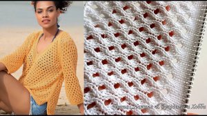 ИДЕАЛЬНО НА АВГУСТ-СЕНТЯБРЬ И ПРОСТО КРАСИВО! ВЯЖЕМ КРАСИВЫЙ АЖУРНЫЙ УЗОР СПИЦАМИ