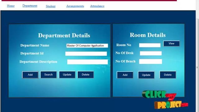 DOTNET ASP Web Application Project Exam Hall Seating Arrangement System ClickMyProject