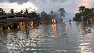 #Phuket JW Marriott Phuket Resort & Spa | lobby pool | Famous Thai fire show.