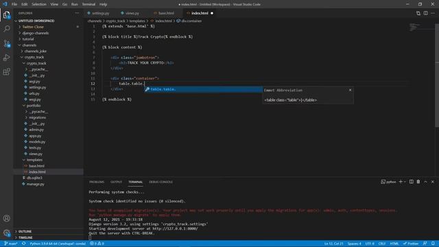 Cryprocurrency portfolio app using django, django-channles and celery || part1 || #django #celery