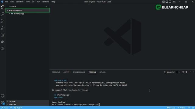 How To Install React Js & Setup Your First Project For Beginners | Lesson - 3| elearncheap✍