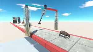 Spiked Ball Hit Units Towards Dangerous Wall - Animal Revolt Battle Simulator