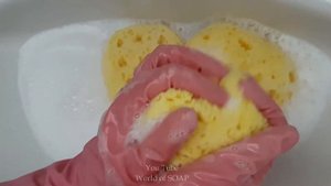 Микс средств с губками/Паста из чистящего порошка и геля для посуды/ASMR