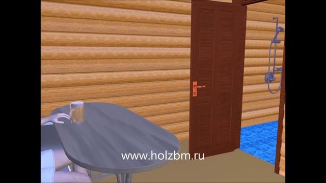 Небольшая, недорогая баня с простой крышей и крыльцом "Томск" смотреть онлайн