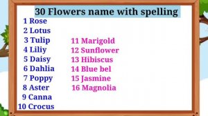 30 +flowers name in English, phoolon ke Naam English, learn flowers name in English, phoolon ke Naa