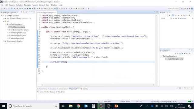 9. How to handle Alert box in Selenium? Click OK, Cancel or get the text.