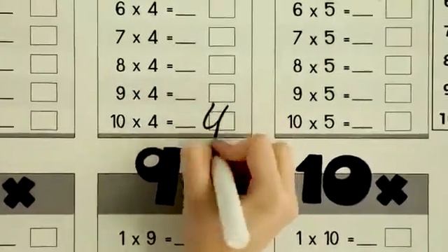 Наклейка интерактивная (таблица умножения)