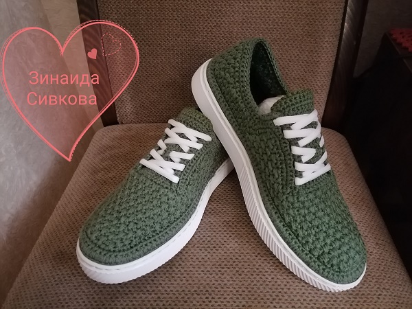 Вязаная обувь/Полукеды зеленые