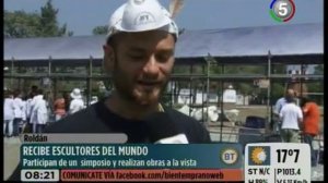 CANAL 5 ROSARIO - BIEN TEMPRANO - RECIBEN ESCULTORES DEL MUNDO