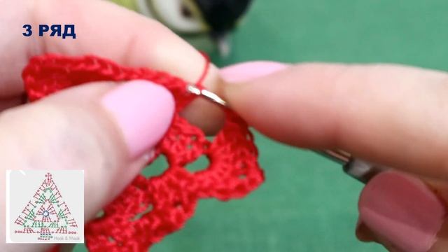 Новогодние "плоские" шарики крючком. Первый способ. смотреть онлайн