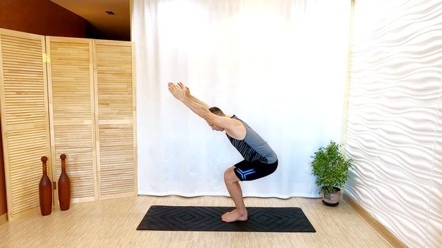 Уткатасана. Поза ярости. Поза стула в йоге. смотреть онлайн