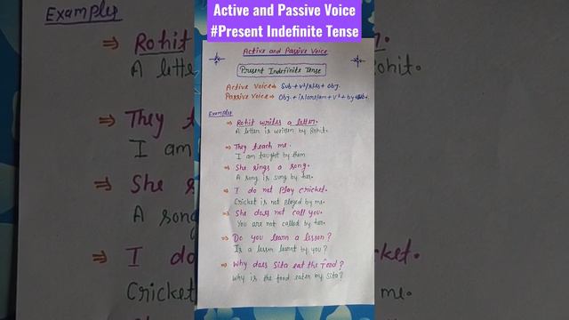 Active & Passive Voice || Present Indefinite Tense # Short Trending || смотреть онлайн