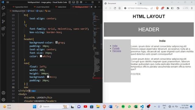 Html css basic layout | website design html css javascript php @learnwithcode102 #website