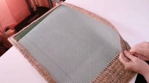 Вяжу коврик из джута и садовой сетки