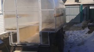 Мобильная сауна на прицеп, самодельный, сьёмная.