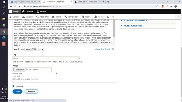 Drupal - How To Create Articles and Pages in Drupal
