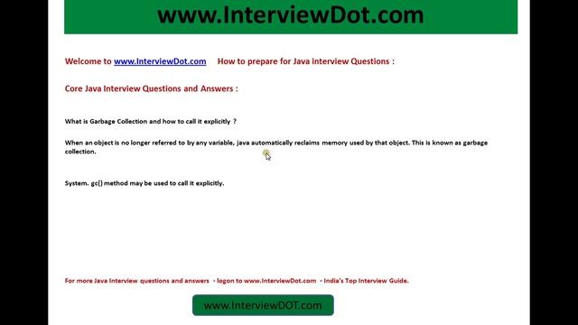what is garbage collection and how to invoke explicitly core java interview question and answer смотреть онлайн
