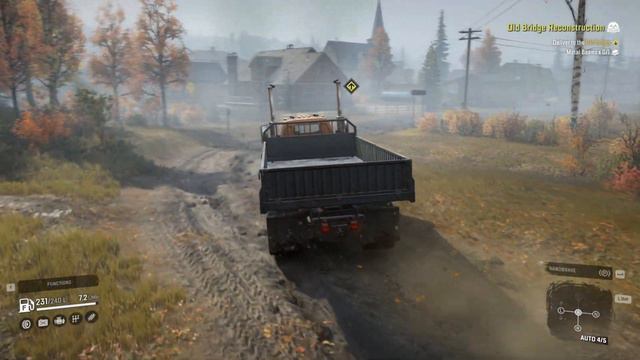 SNOW RUNNER | First Mission Old Bridge Reconstruction PART - 1 GMC MH - 9500 Truck | 4K UHD GAMEPLA