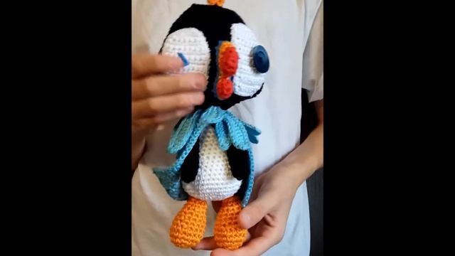 Вязаная мягкая игрушка «Птица тупик»