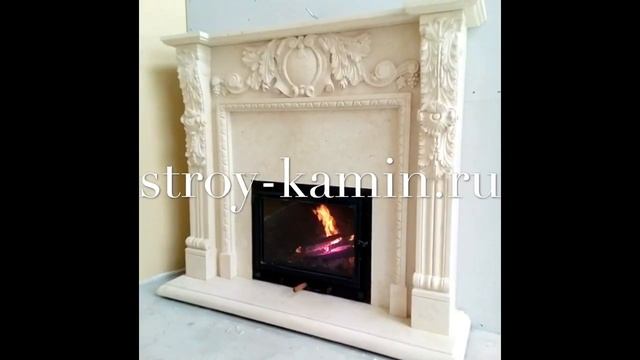 Мраморный камин Gracja (ArteVero) с дровяной топкой Tarnava смотреть онлайн