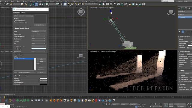 Vray Volumetric Lighting Tutorial in 3Ds Max (Environment Fog) | RedefineFX