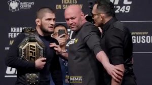 Хабиб Нурмагомедов пнул пояс Тони Фергюсона.Дана Уайт растерялся.UFC