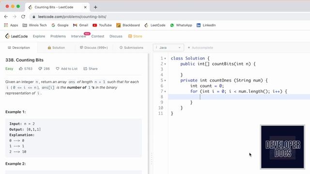 Leetcode | 338. Counting Bits | Java Solution смотреть онлайн