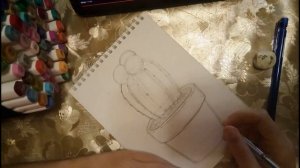 Как нарисовать кактус маркерами/Видео Урок/Draw a cactus