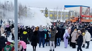 Сожжение Масленицы. г. Губкинский (ЯНАО). 17 03 2024