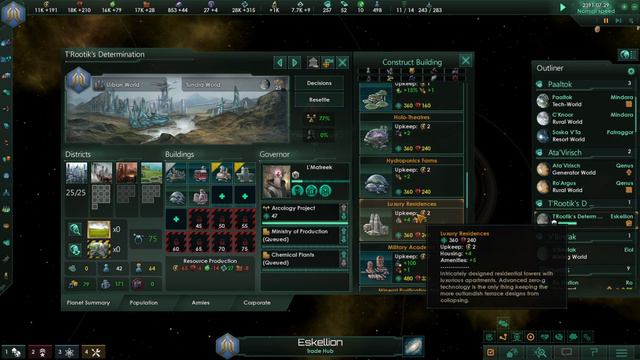 Stellaris 2.2: constructing an ecumenopolis смотреть онлайн