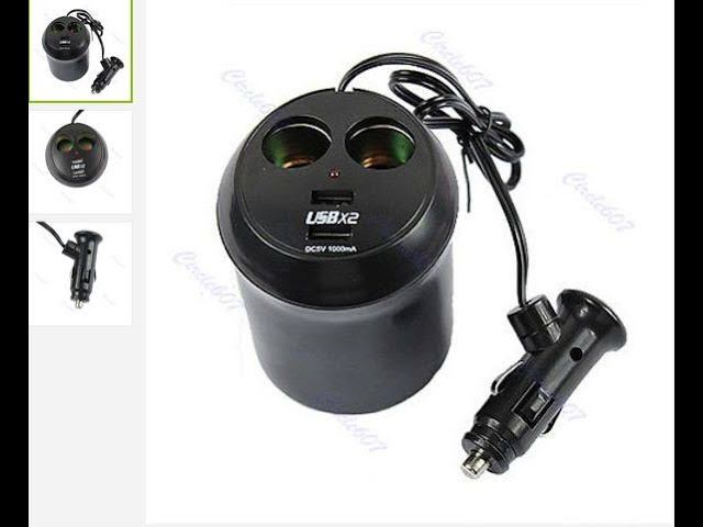 Автозарядка  Подстаканник на два USB+12V