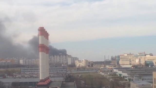 Пожар на теплом стане. Тропаревский лесопарк.