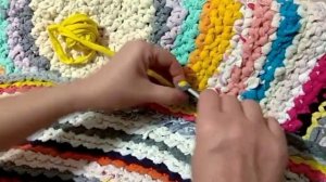 Коврик из футболок.#crochet #коврик