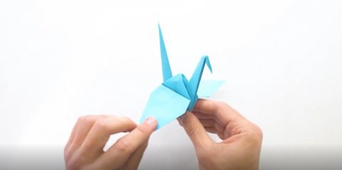 Делаем оригами журавля