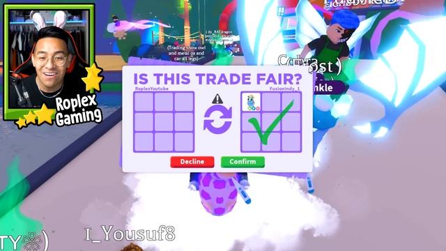 I ACTUALLY TRADED MY NEON GIRAFFE (adopt me rich server) смотреть онлайн