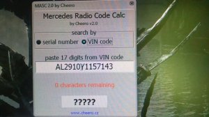 MERCEDES BENZ AUDIO 10 CD RADIO CODE CALC ALPINE MF2910 MF2199
