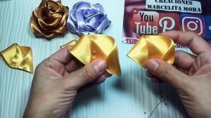 DIY/ ROSA Flor en Liston / NUEVA TECNICA/ ROSE flower Ribbon/Роза//クリップ簪