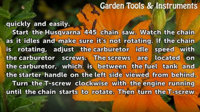 How to Adjust the Carburetor on a Husqvarna 445 Chain Saw смотреть онлайн